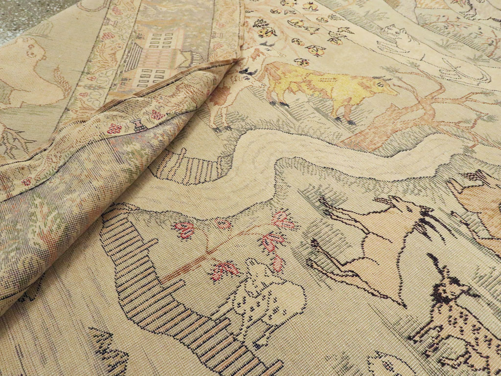 Antique Turkish Kayseri Pictorial Rug, No.21897 - Staging