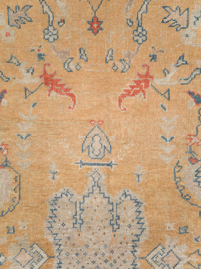 Antique Turkish Oushak Room Size Carpet, No.21915 - Staging