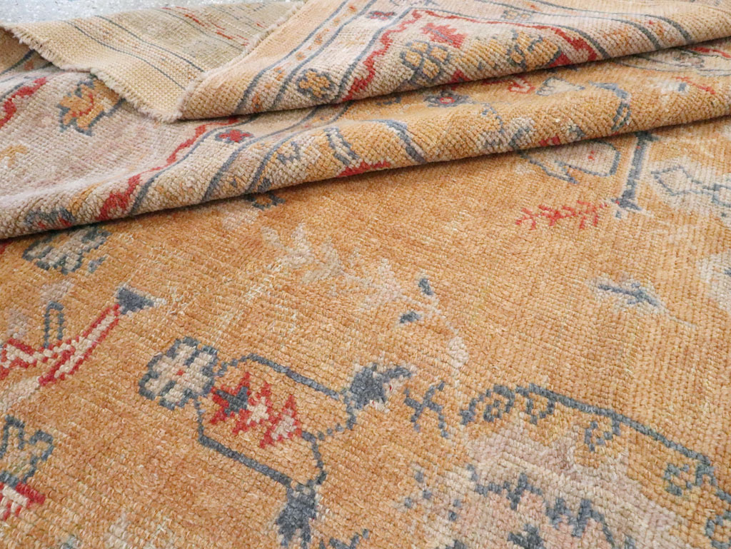 Antique Turkish Oushak Room Size Carpet, No.21915 - Staging