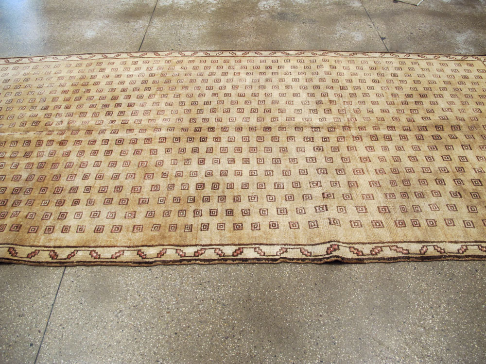 Vintage Turkish Anatolian Wide Gallery Runner, No.21938 - Staging