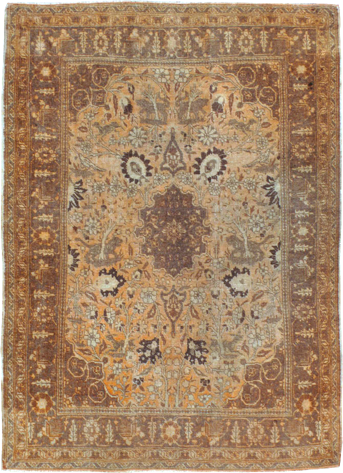 Antique Persian Tabriz Rug, No.21956 - Staging