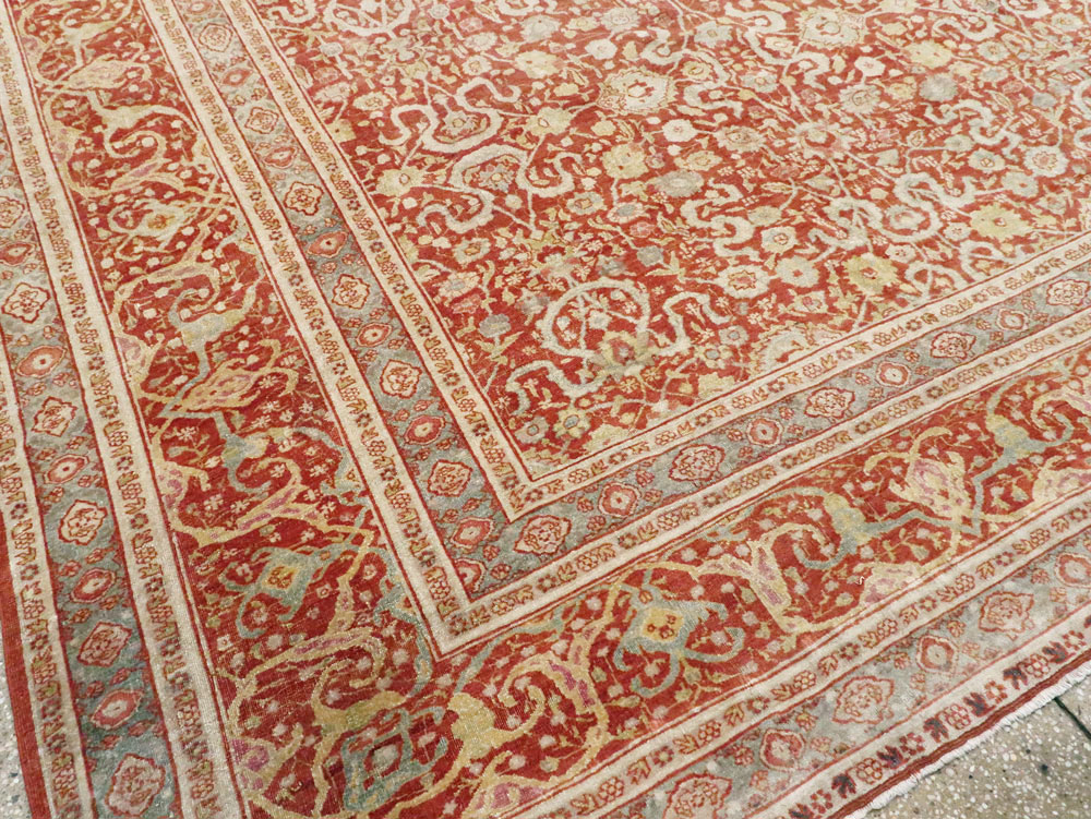 Antique Persian Tabriz Carpet, No.22015 - Staging