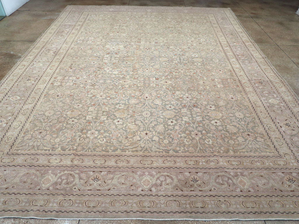 Antique Persian Tabriz Large Carpet, No.22017 - Staging