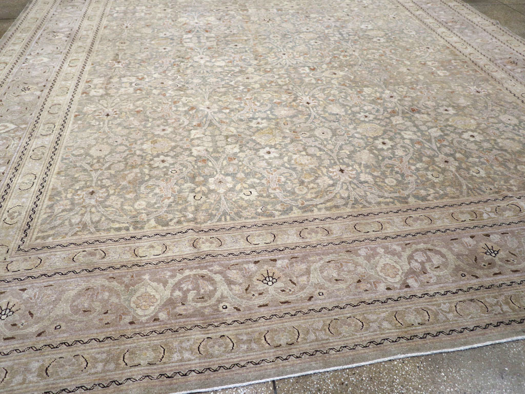 Antique Persian Tabriz Large Carpet, No.22017 - Staging