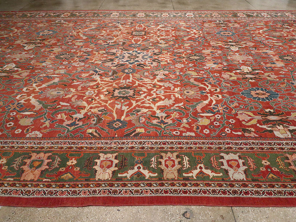 Antique Persian Mahal Oversize Carpet, No.22034 - Staging