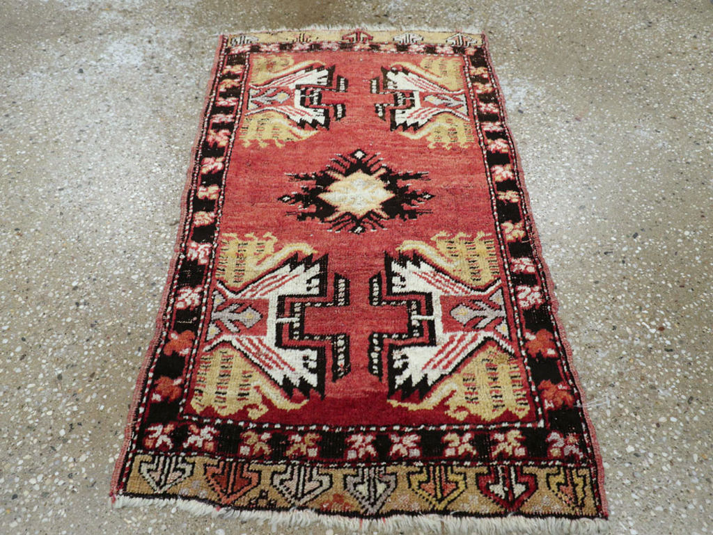 Vintage Turkish Oushak Rug, No.22039 - Staging