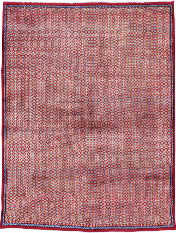 Vintage Persian Kashan Modernist Rug (Pair: 1 of 2), No.22048 - Staging