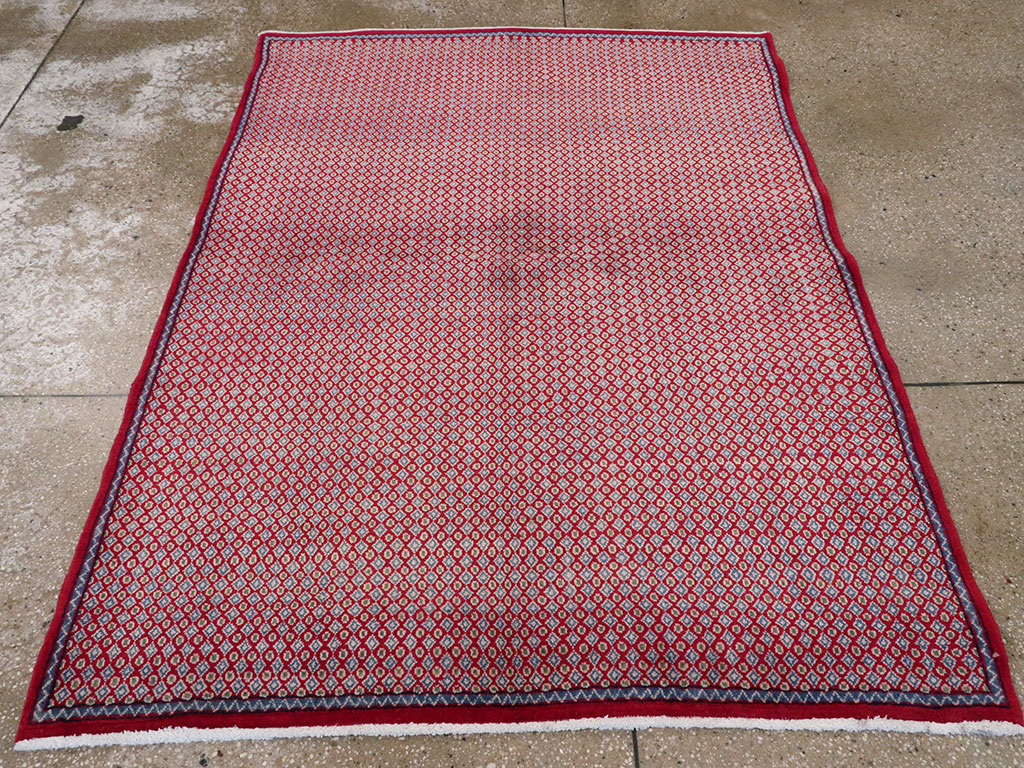 Vintage Persian Kashan Modernist Rug (Pair: 1 of 2), No.22048 - Staging