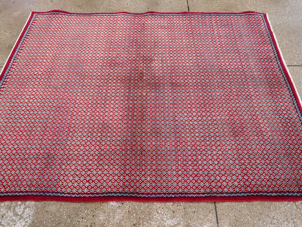 Vintage Persian Kashan Modernist Rug (Pair: 1 of 2), No.22048 - Staging