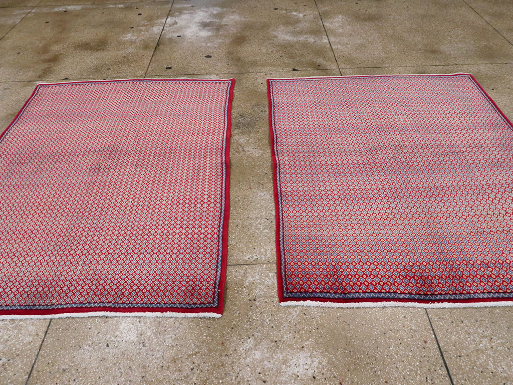 Vintage Persian Kashan Modernist Rug (Pair: 1 of 2), No.22048 - Staging