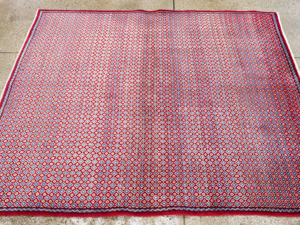 Vintage Persian Kashan Modernist Rug (Pair: 2 of 2), No.22049 - Staging