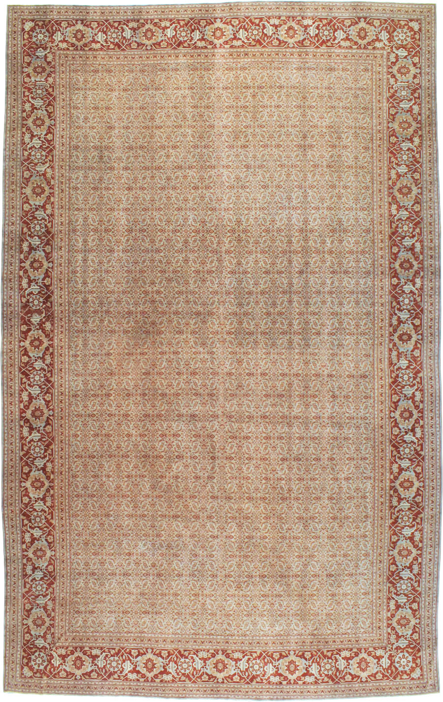 Antique Persian Tabriz Carpet, No.22052 - Staging