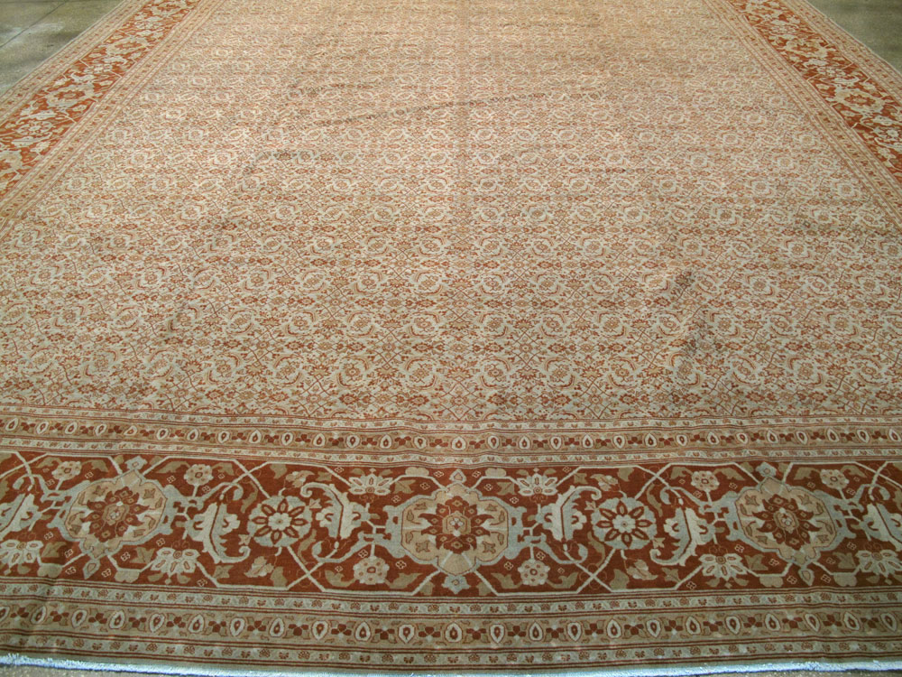 Antique Persian Tabriz Carpet, No.22052 - Staging