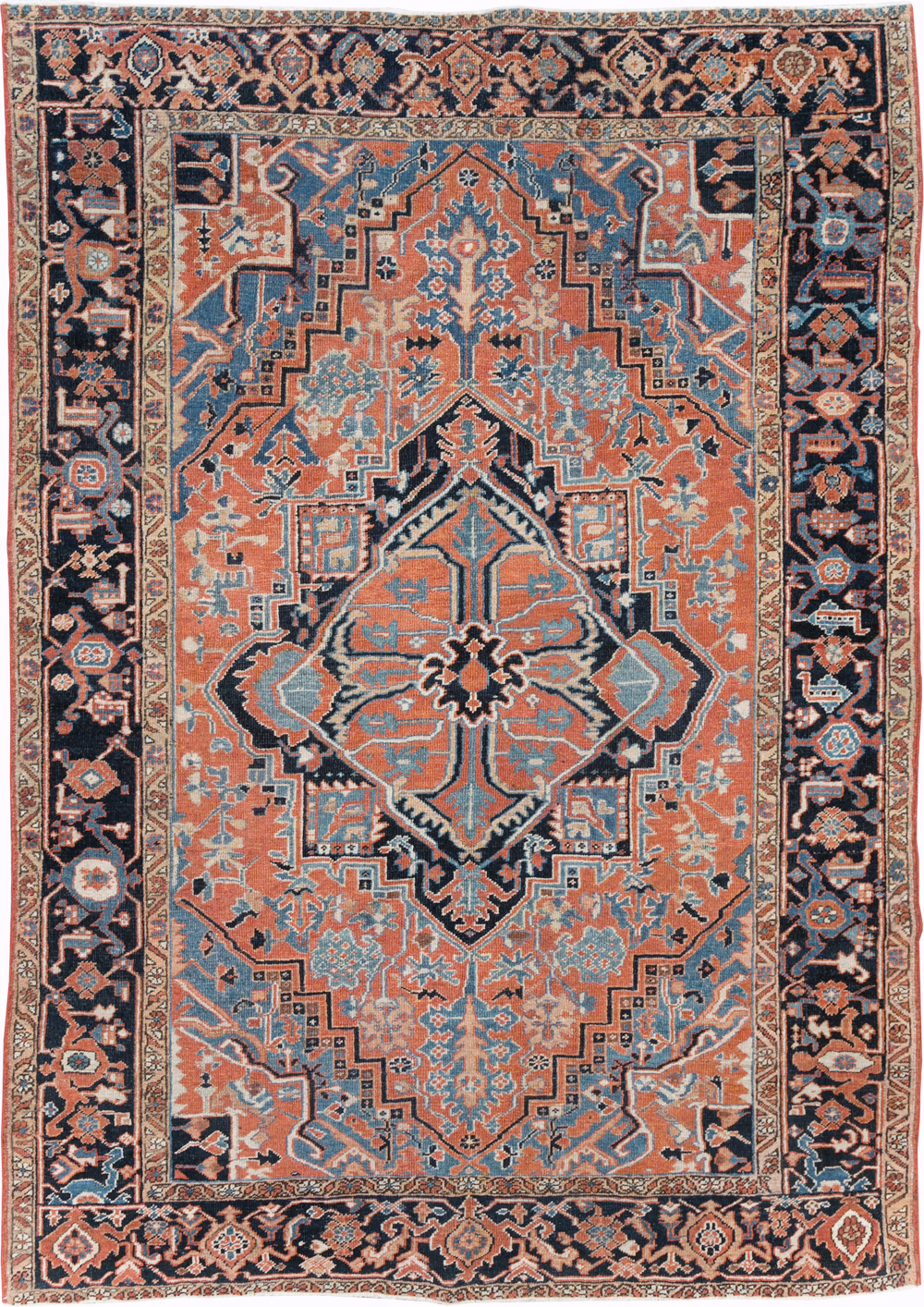 Antique Persian Heriz Carpet, No.22062 - Staging