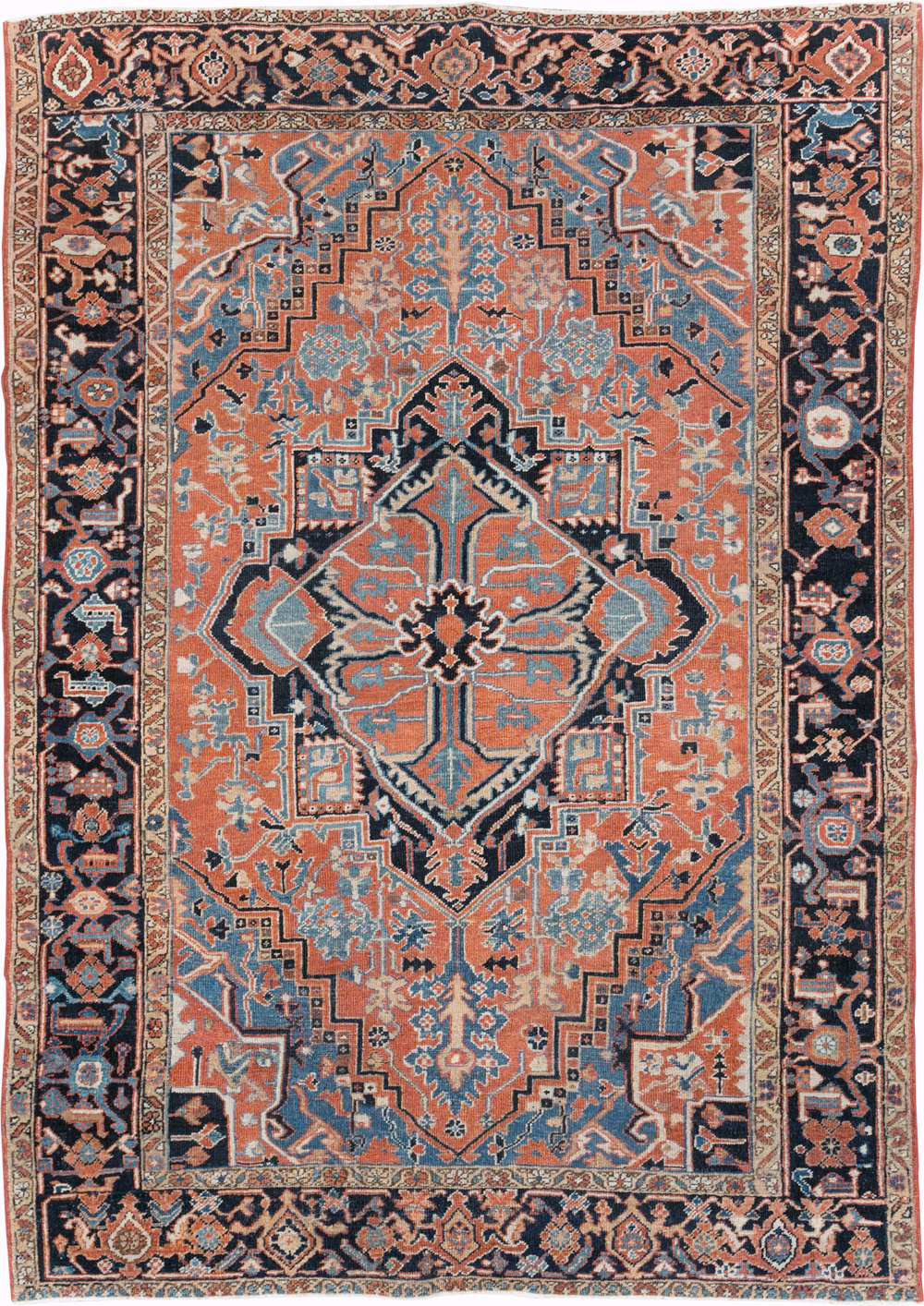 Antique Persian Heriz Carpet, No.22062 - Staging
