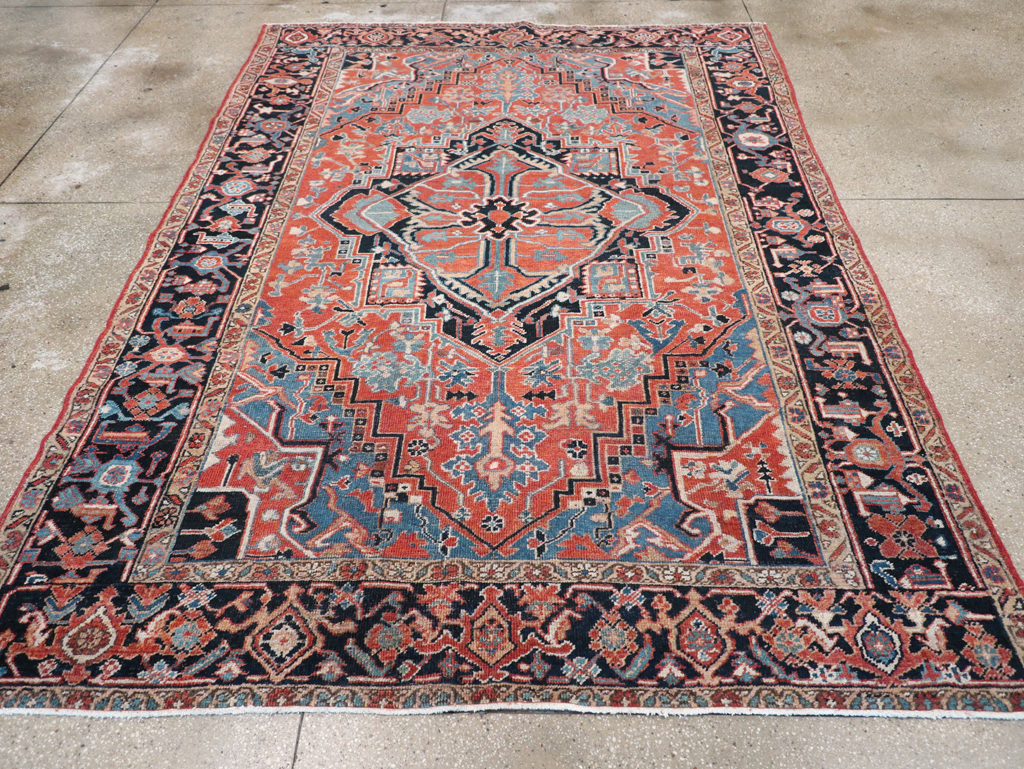 Antique Persian Heriz Carpet, No.22062 - Staging