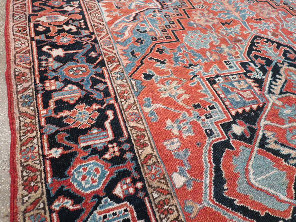 Antique Persian Heriz Carpet, No.22062 - Staging