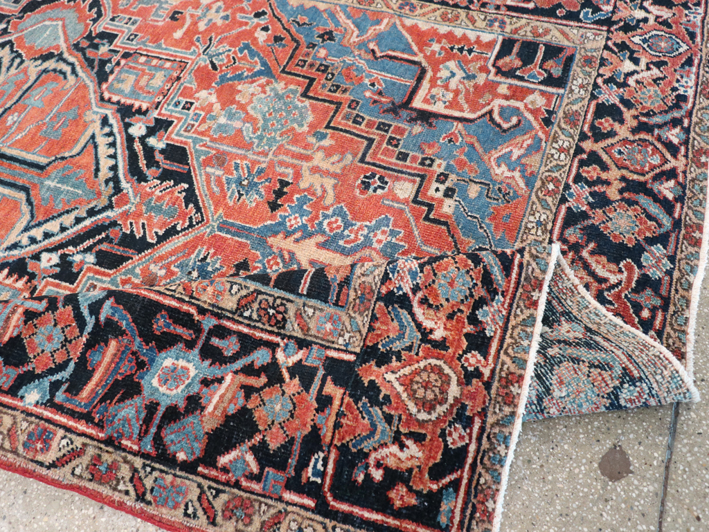 Antique Persian Heriz Carpet, No.22062 - Staging