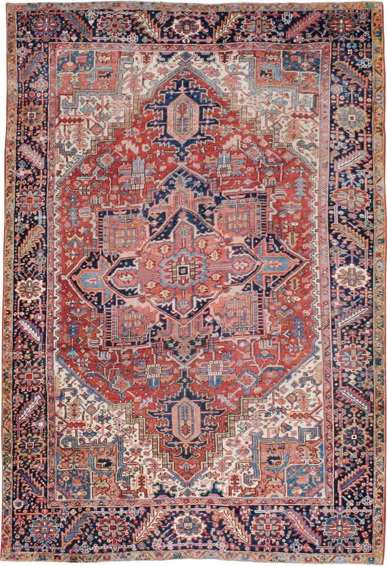 Vintage Persian Heriz Carpet, No.22066 - Staging