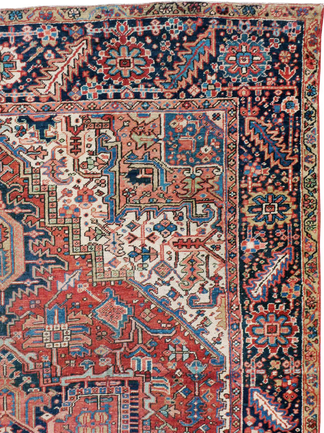 Vintage Persian Heriz Carpet, No.22066 - Staging