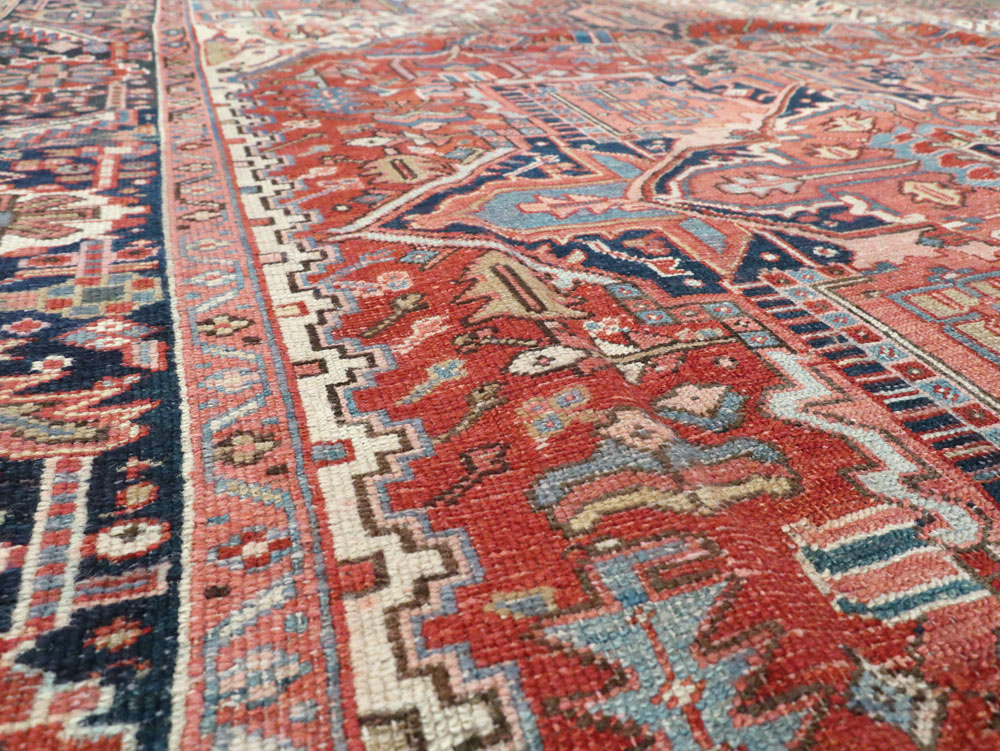 Vintage Persian Heriz Carpet, No.22066 - Staging