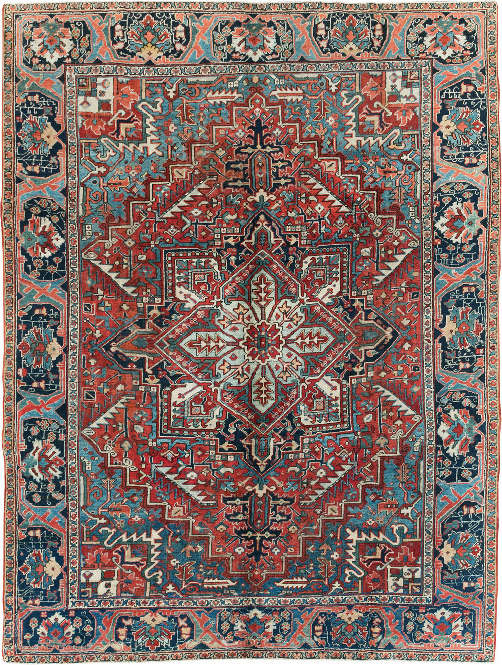 Antique Persian Heriz Carpet, No.22067 - Staging