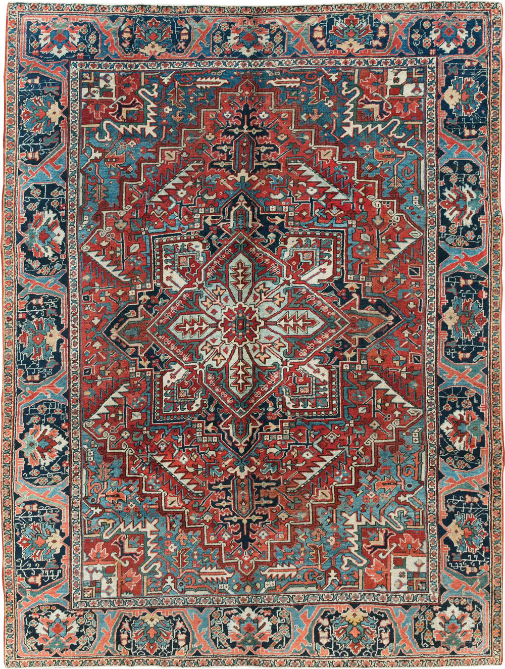 Antique Persian Heriz Carpet, No.22067 - Staging