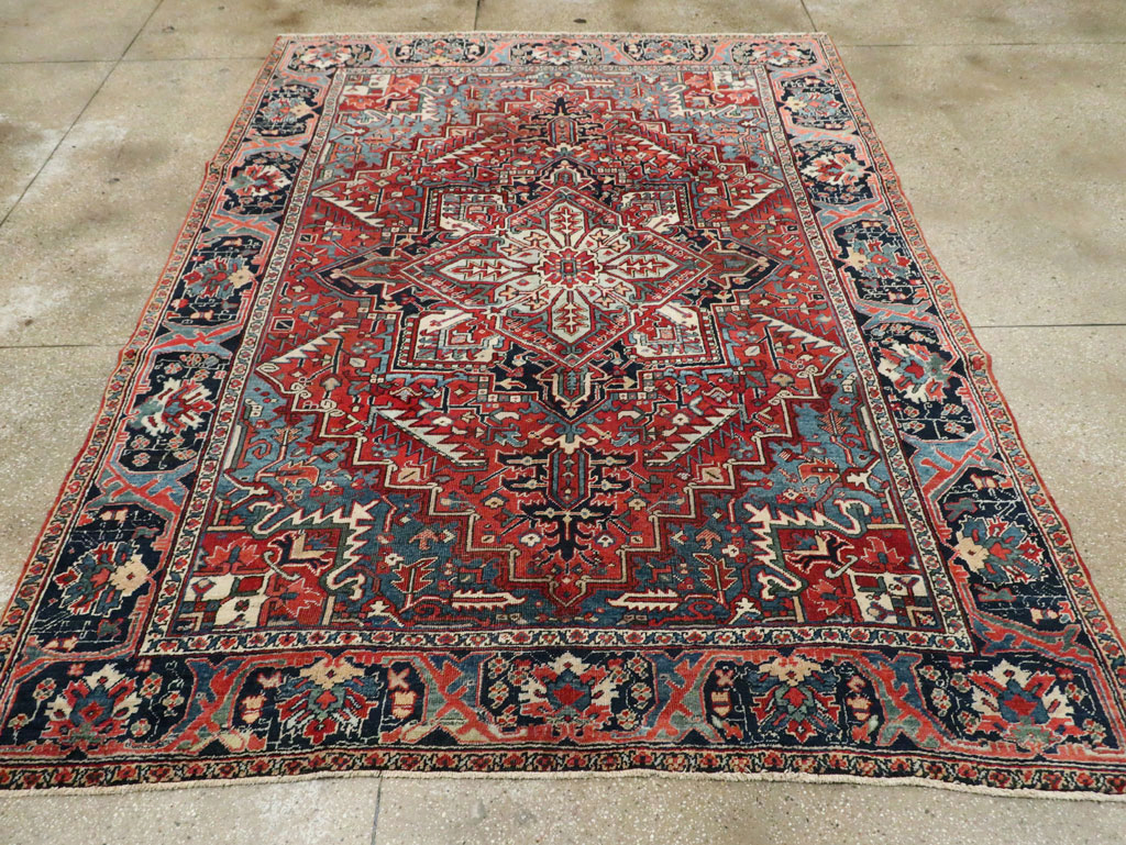Antique Persian Heriz Carpet, No.22067 - Staging