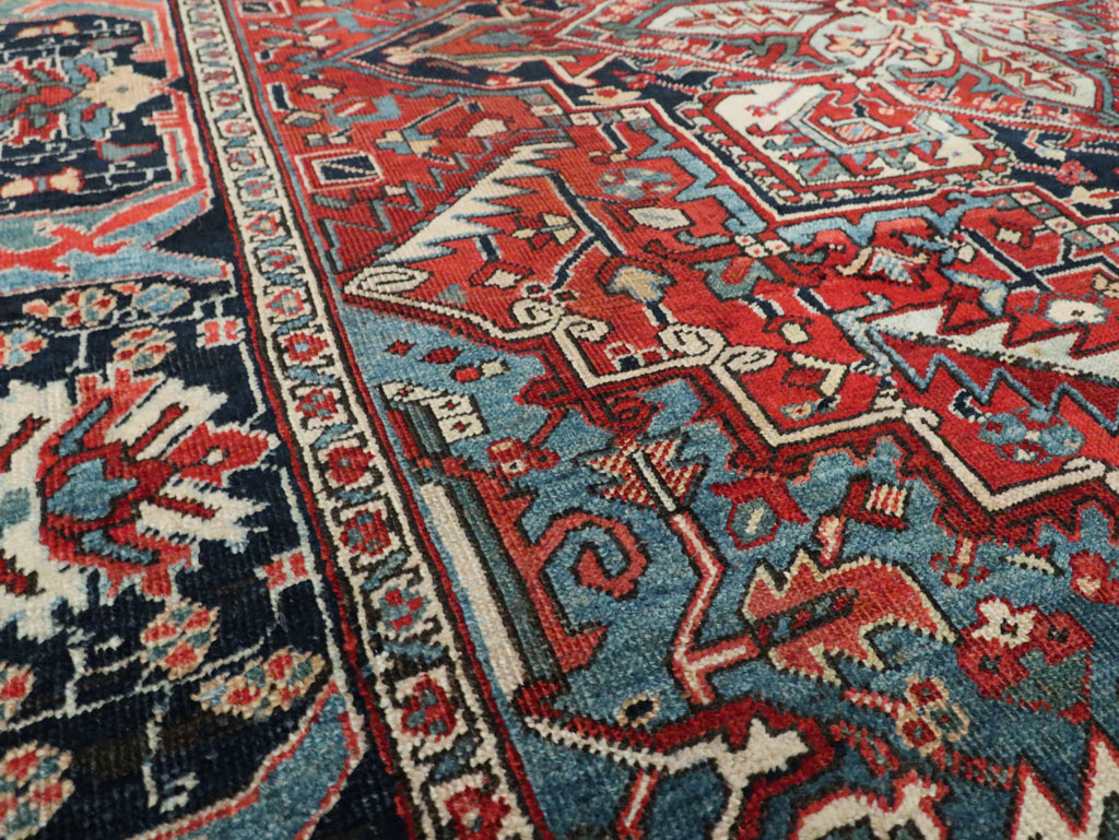 Antique Persian Heriz Carpet, No.22067 - Staging