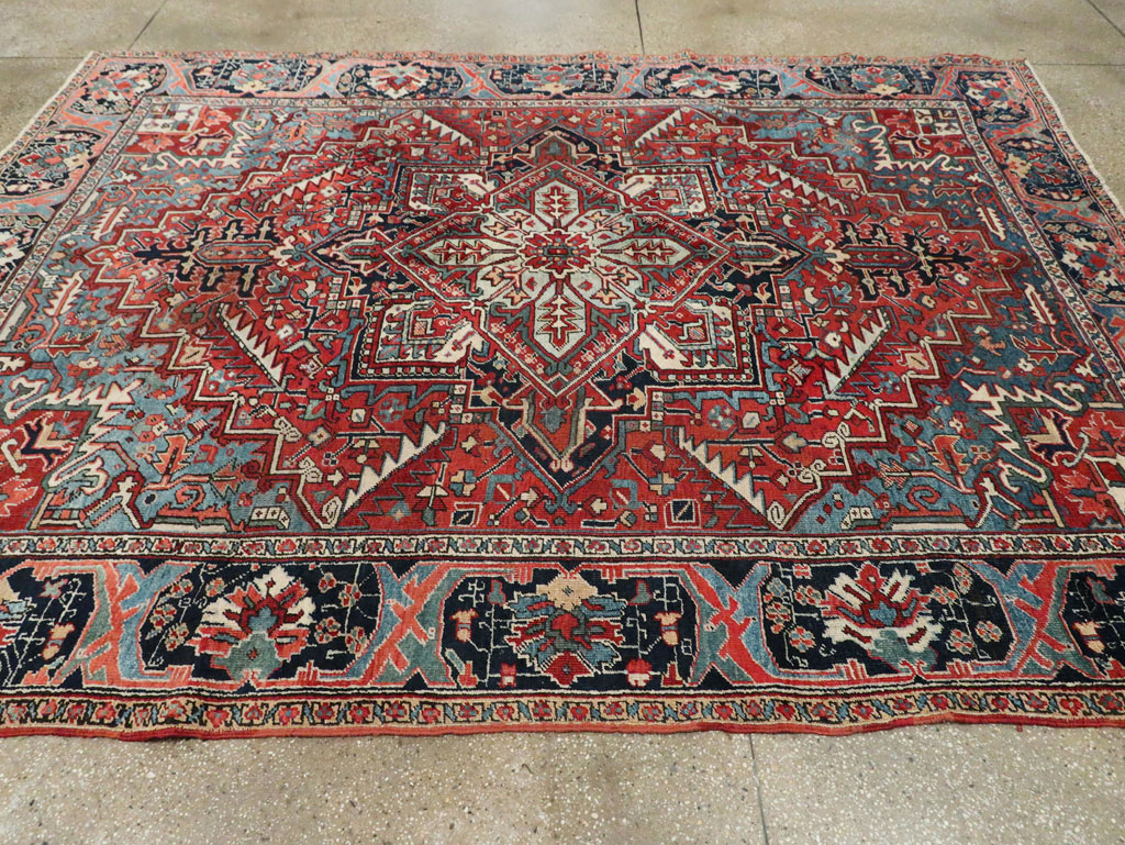 Antique Persian Heriz Carpet, No.22067 - Staging