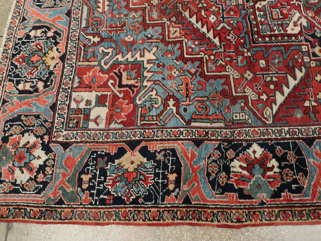 Antique Persian Heriz Carpet, No.22067 - Staging