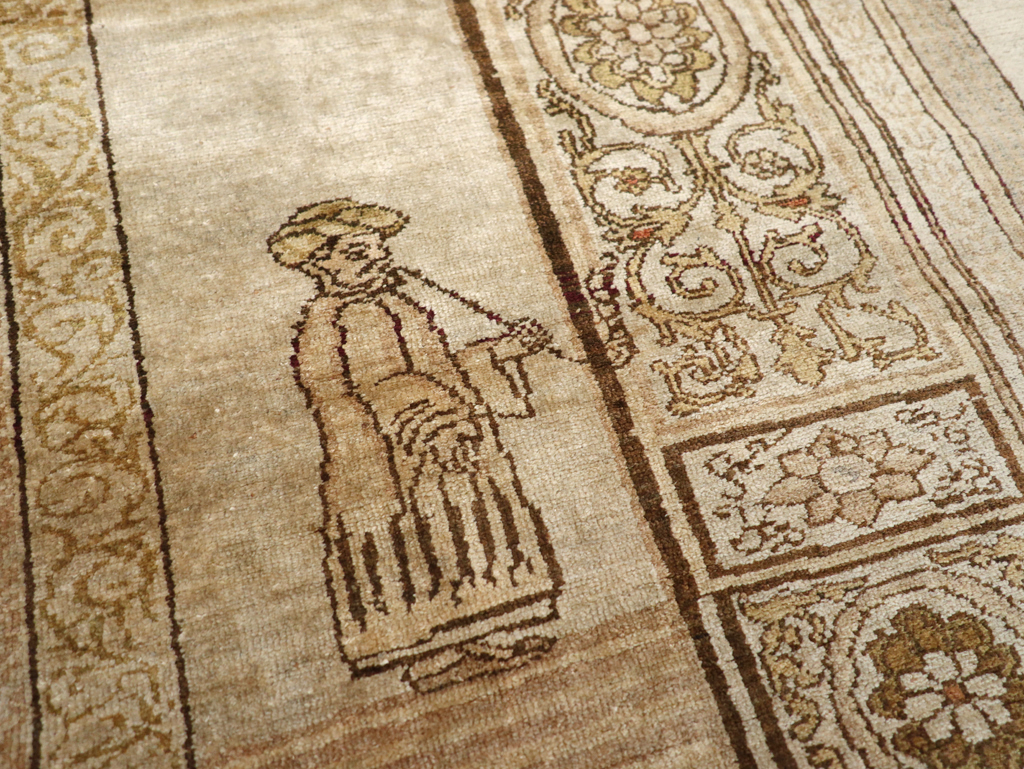 Antique Turkish Kayseri Pictorial Rug, No.22074 - Staging