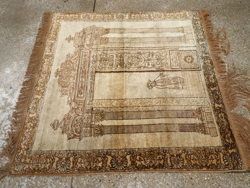 Antique Turkish Kayseri Pictorial Rug, No.22074 - Staging