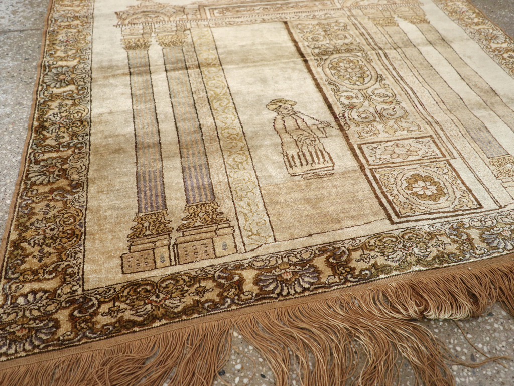 Antique Turkish Kayseri Pictorial Rug, No.22074 - Staging