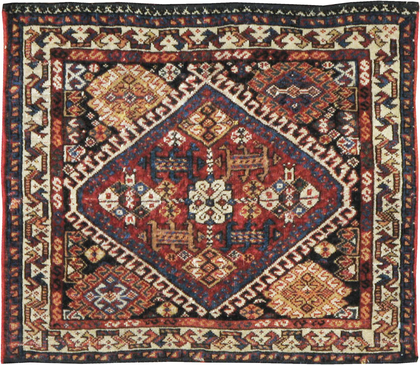 Antique Persian Qashqai Rug, No.22076 - Staging