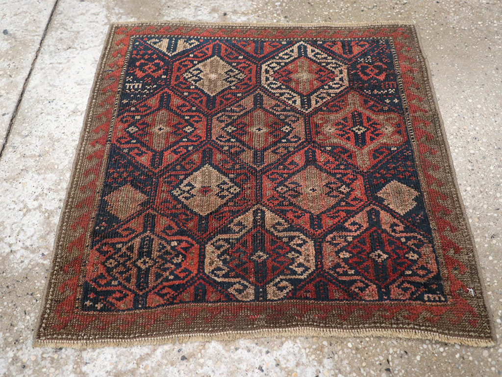 Antique Persian Baluch Throw Rug, No.22078 - Staging