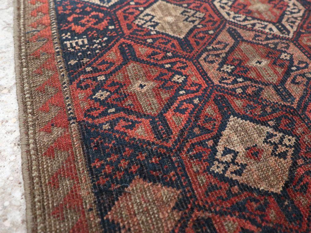 Antique Persian Baluch Throw Rug, No.22078 - Staging