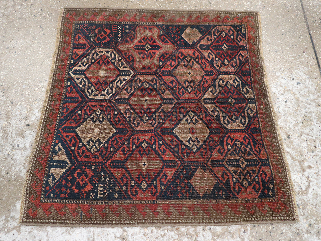 Antique Persian Baluch Throw Rug, No.22078 - Staging