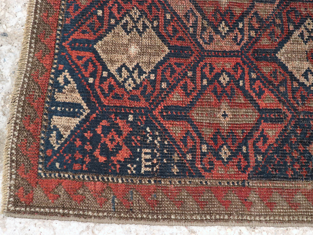 Antique Persian Baluch Throw Rug, No.22078 - Staging