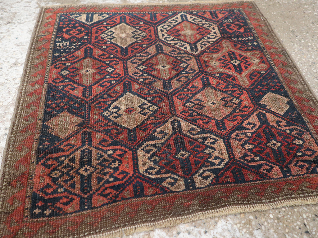 Antique Persian Baluch Throw Rug, No.22078 - Staging