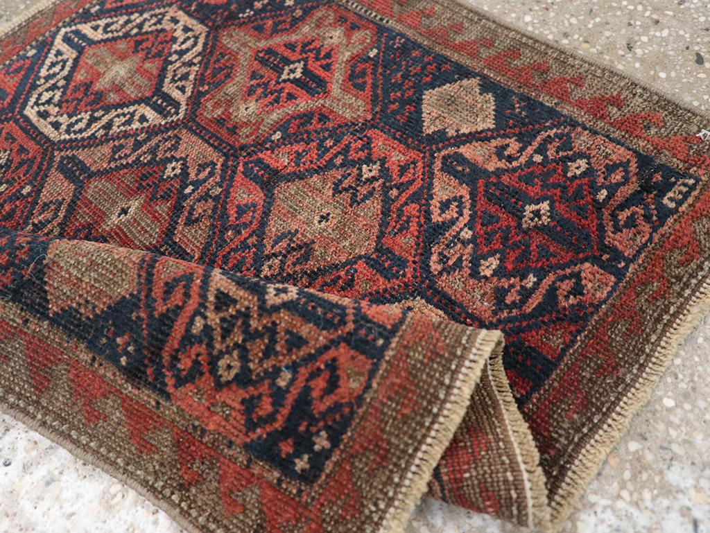 Antique Persian Baluch Throw Rug, No.22078 - Staging