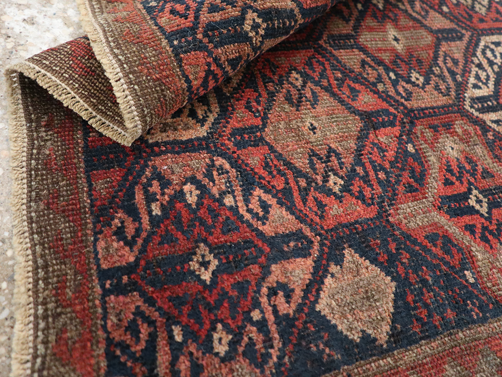 Antique Persian Baluch Throw Rug, No.22078 - Staging
