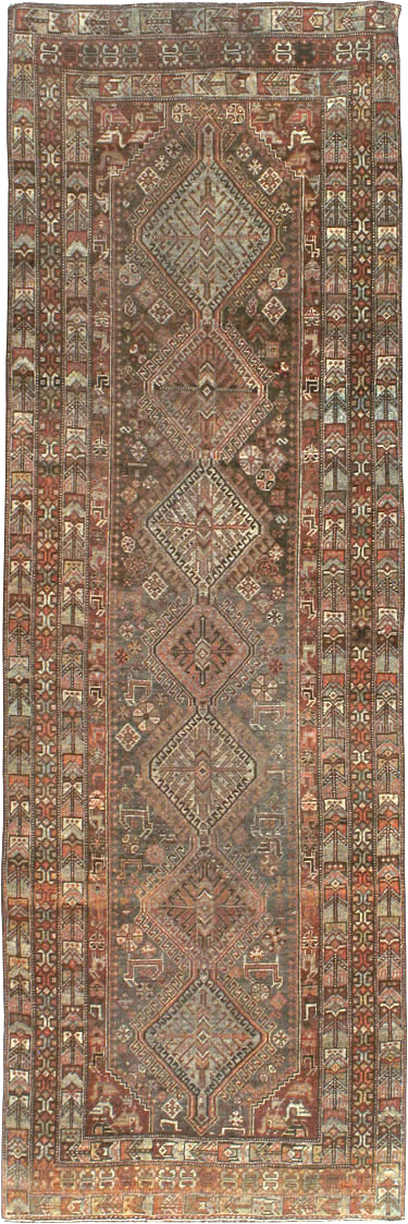 Vintage Persian Shiraz Runner, No.22093 - Staging