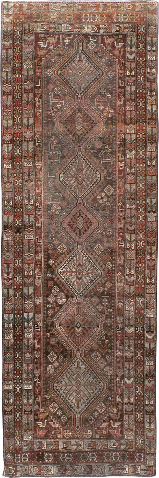 Vintage Persian Shiraz Runner, No.22093 - Staging