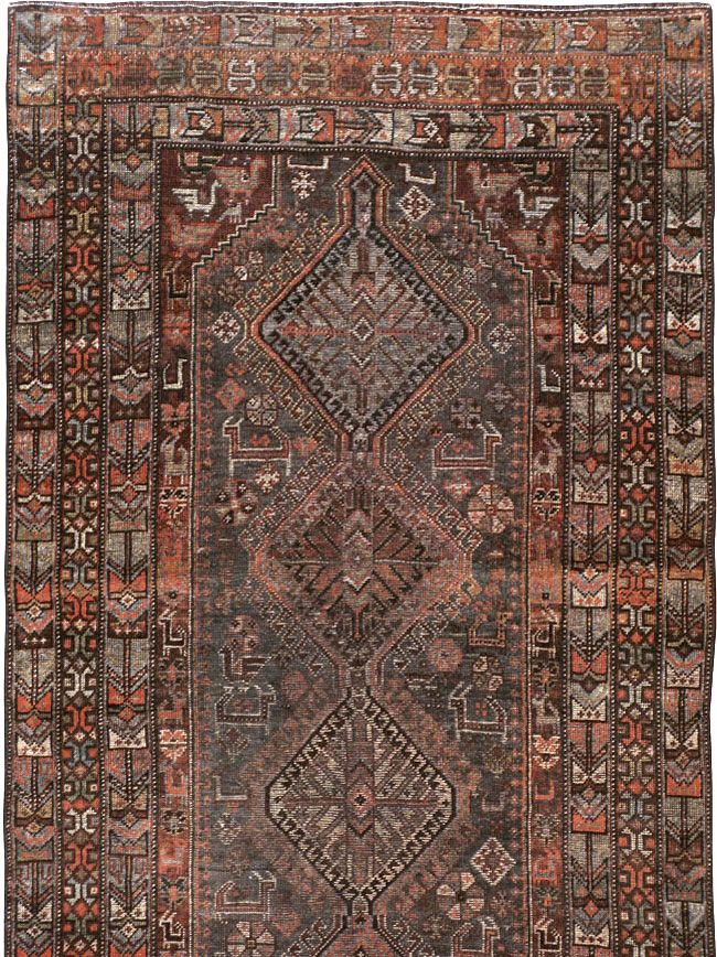 Vintage Persian Shiraz Runner, No.22093 - Staging