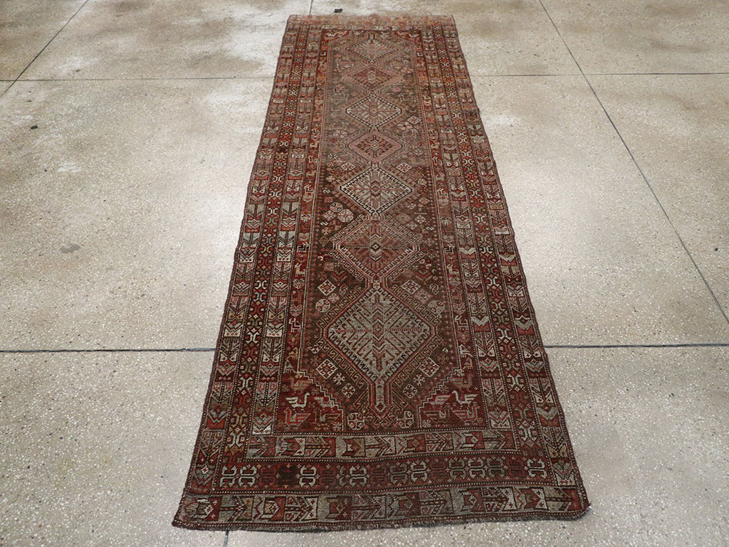 Vintage Persian Shiraz Runner, No.22093 - Staging
