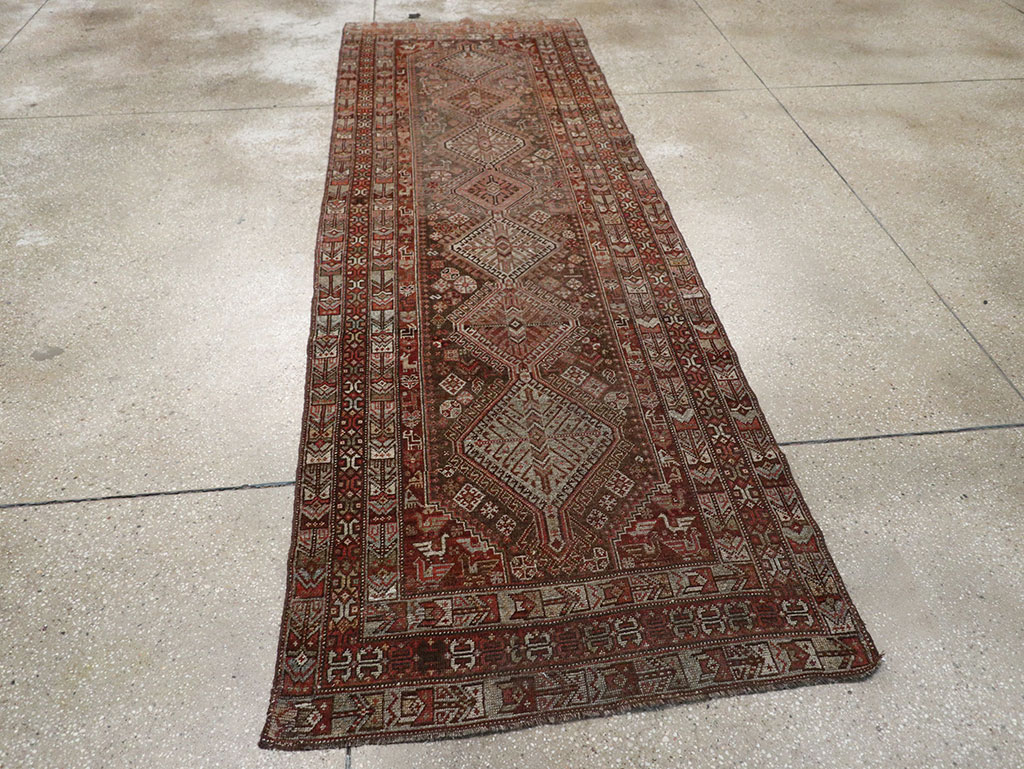 Vintage Persian Shiraz Runner, No.22093 - Staging