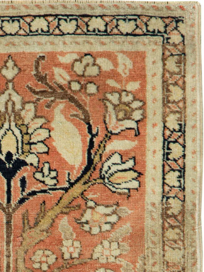 Antique Persian Tabriz Hagi Jalili Throw Rug, No.22096 - Staging