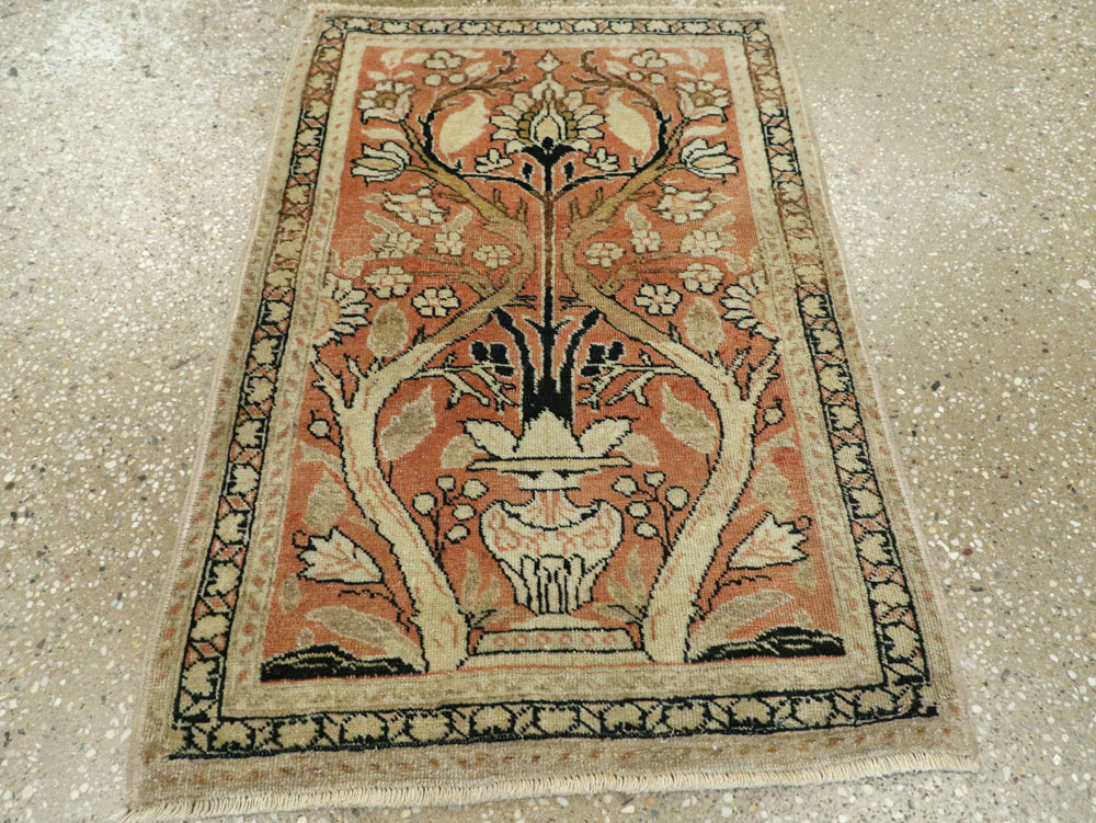 Antique Persian Tabriz Hagi Jalili Throw Rug, No.22096 - Staging