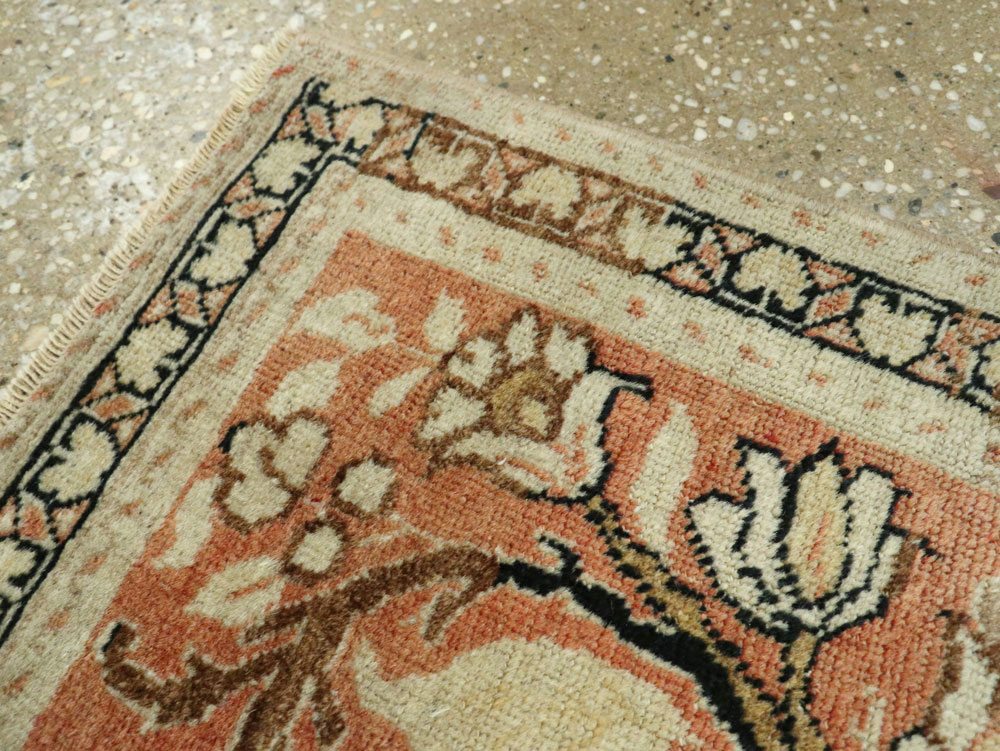 Antique Persian Tabriz Hagi Jalili Throw Rug, No.22096 - Staging